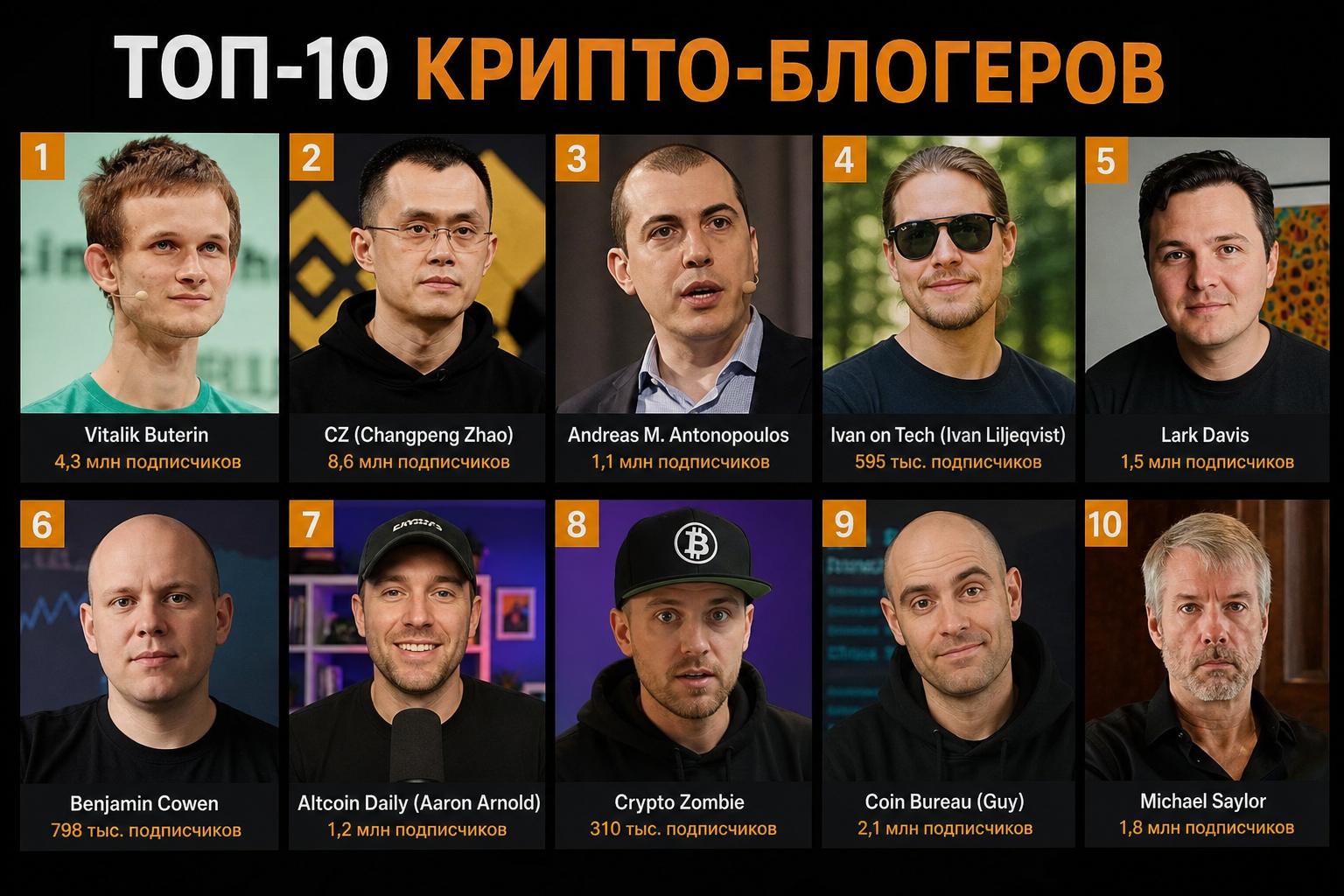 ТОП-10 крипто-блогеров: кого читать и слушать, чтобы не сбиться с курса
